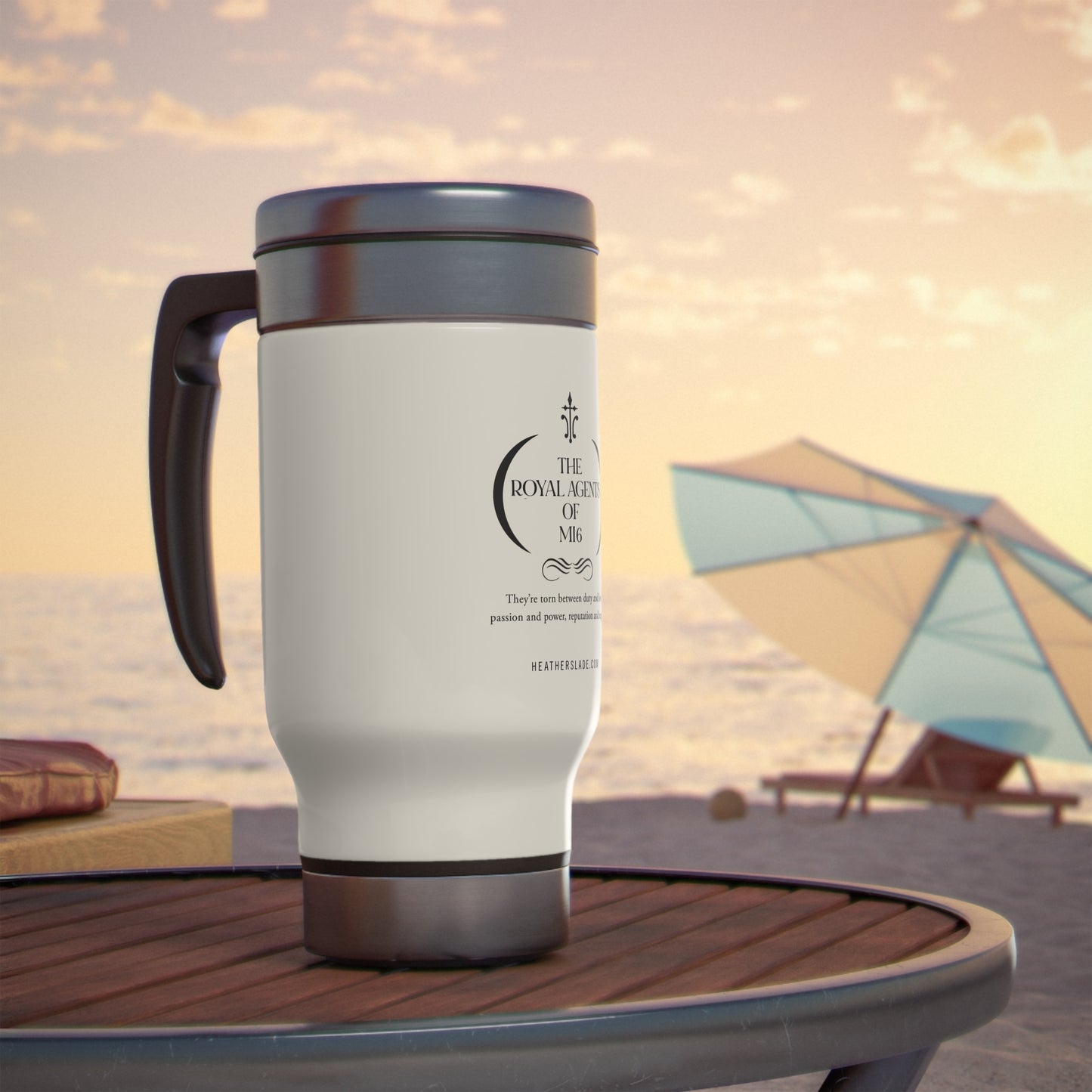 Royal Agents of MI6 Stainless Steel Travel Mug with Handle, 14oz