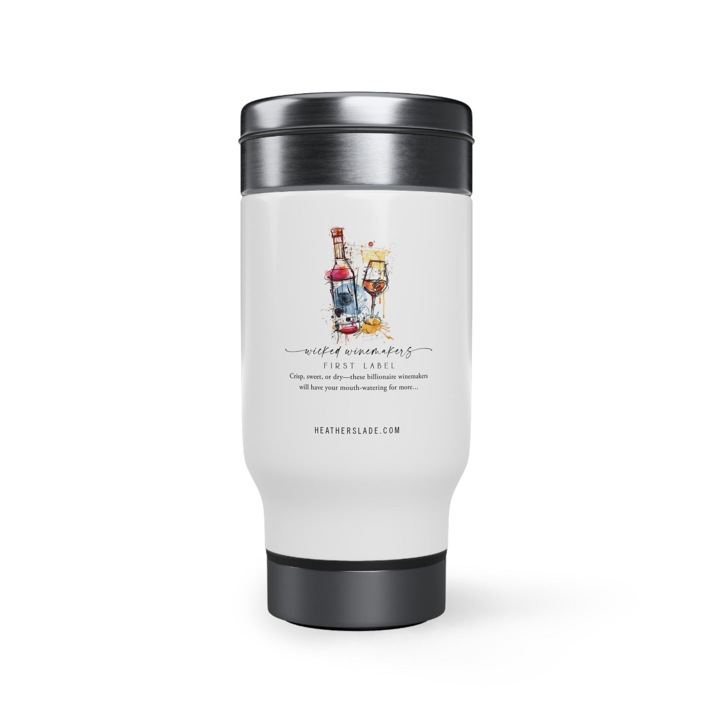 Wicked Winemakers Stainless Steel Travel Mug with Handle, 14oz