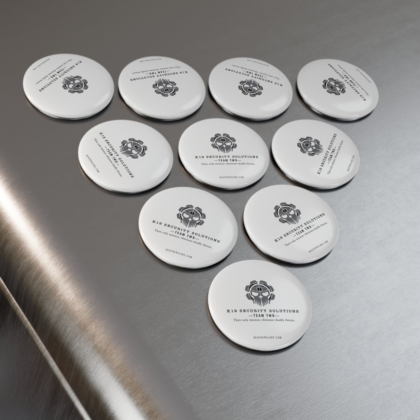 K19 Security Solutions Team Two Button Magnet, Round (1 & 10 pcs)