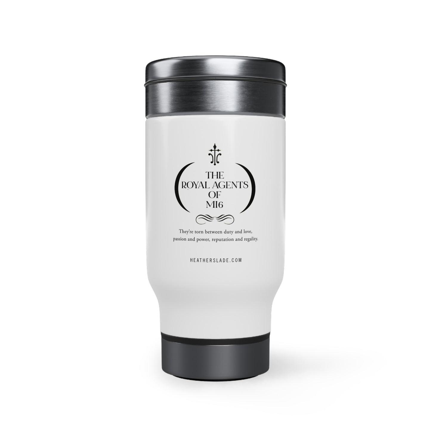 Royal Agents of MI6 Stainless Steel Travel Mug with Handle, 14oz