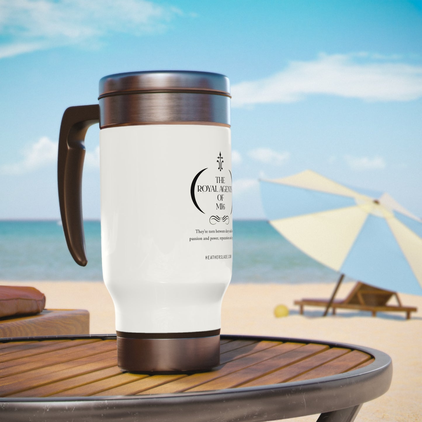 Royal Agents of MI6 Stainless Steel Travel Mug with Handle, 14oz