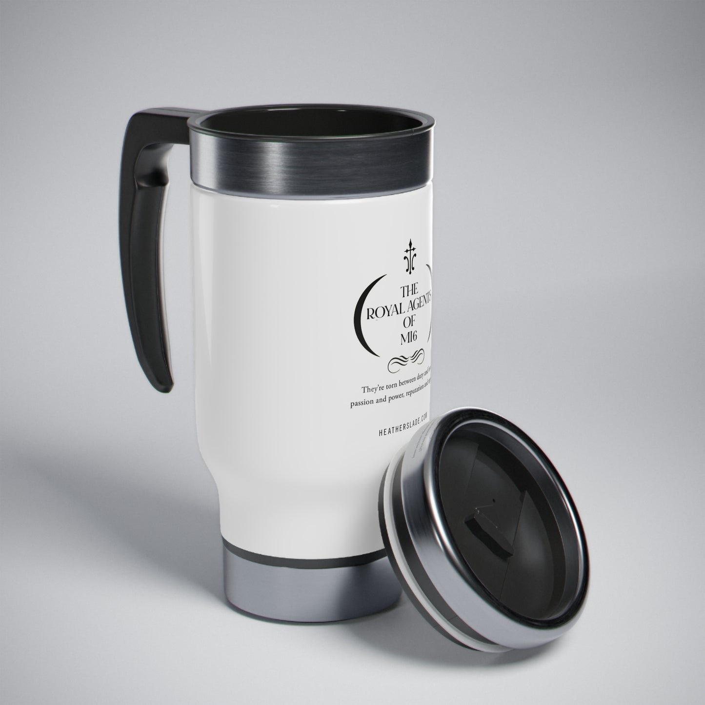 Royal Agents of MI6 Stainless Steel Travel Mug with Handle, 14oz