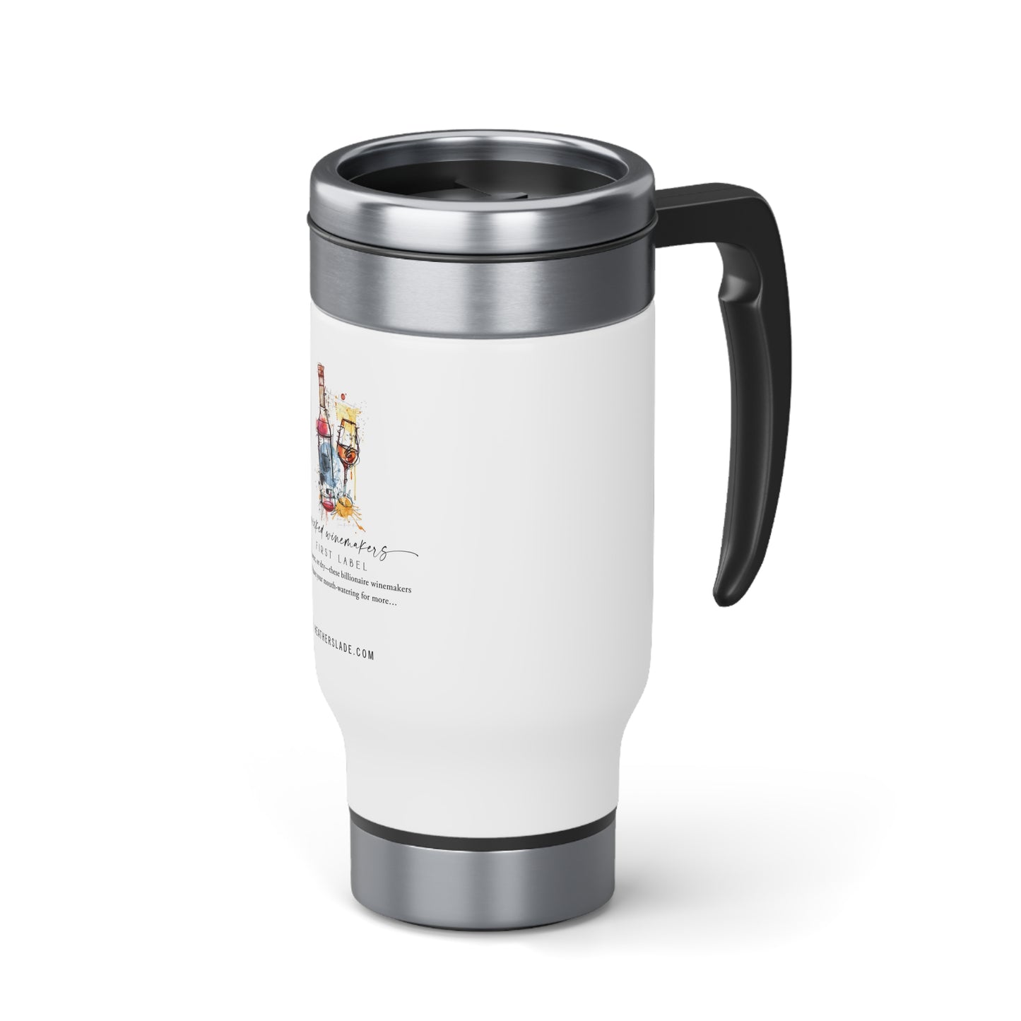 Wicked Winemakers Stainless Steel Travel Mug with Handle, 14oz