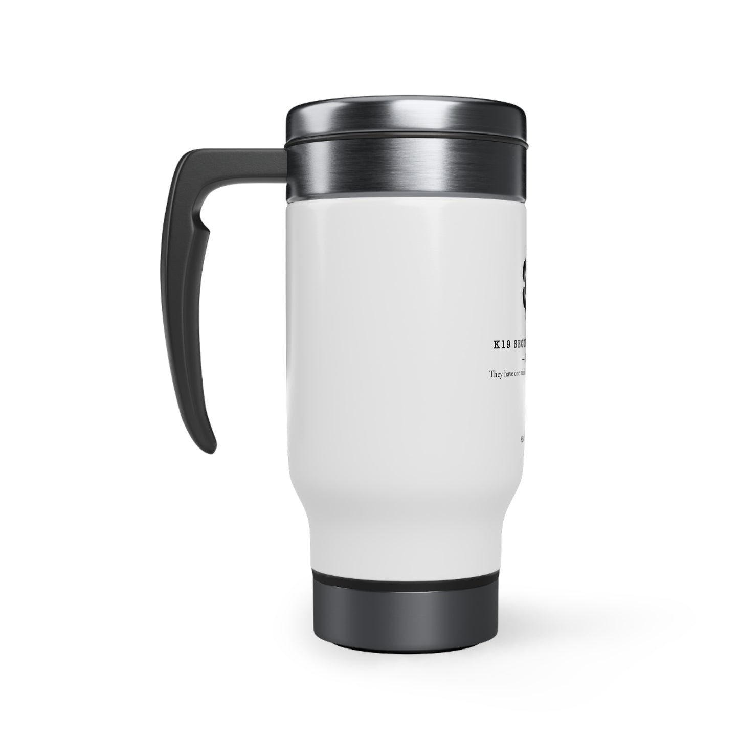 K19 Security Solutions Team One Stainless Steel Travel Mug with Handle, 14oz