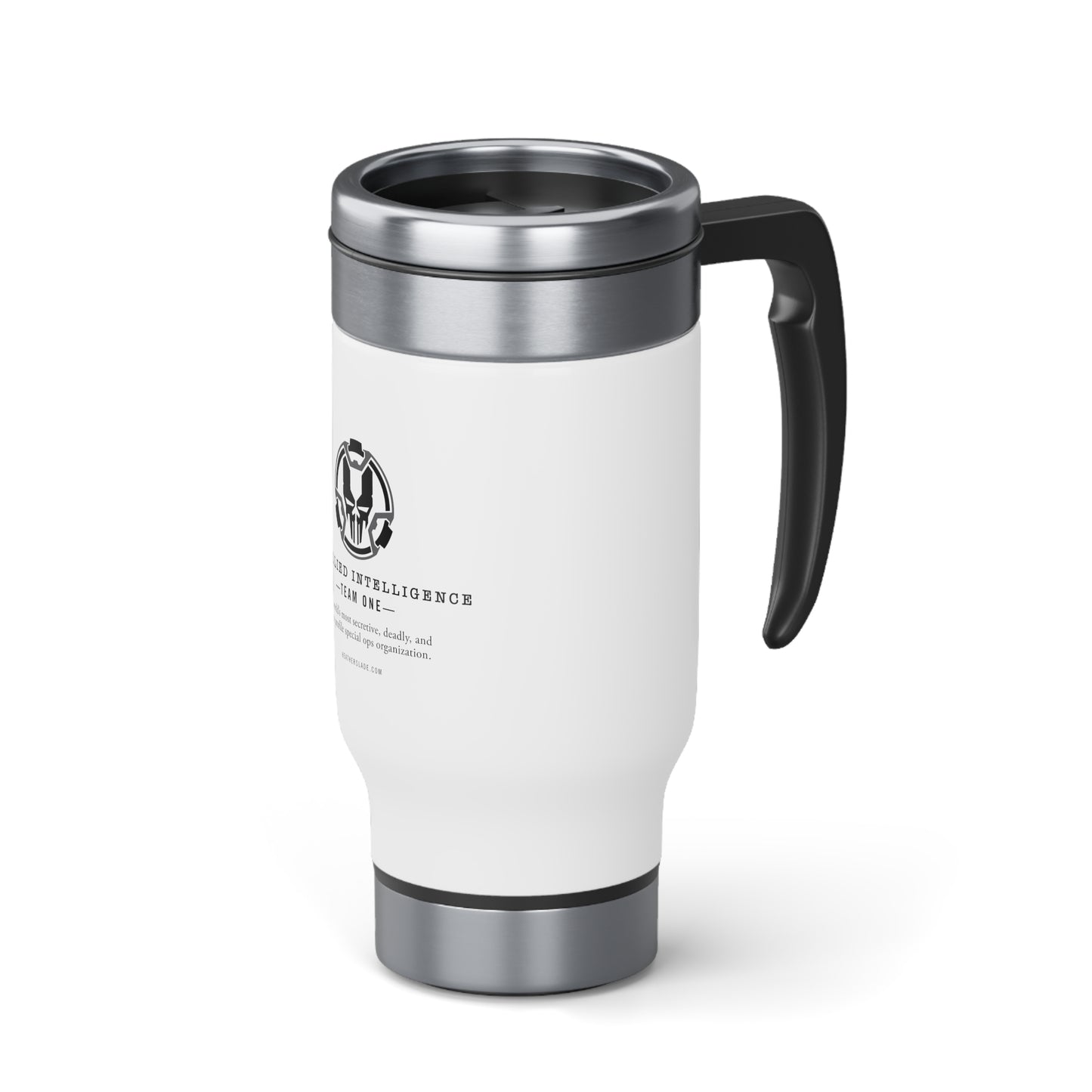 K19 Allied Intelligence Stainless Steel Travel Mug with Handle, 14oz